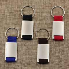 Metal & Leather Keychain | Leather Keychain Name Engraved