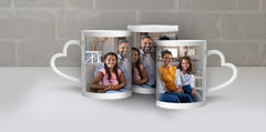 Personalized Heart Handle Printed Mugs