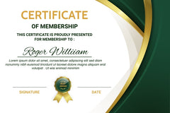 Personalized Certificate of Membership